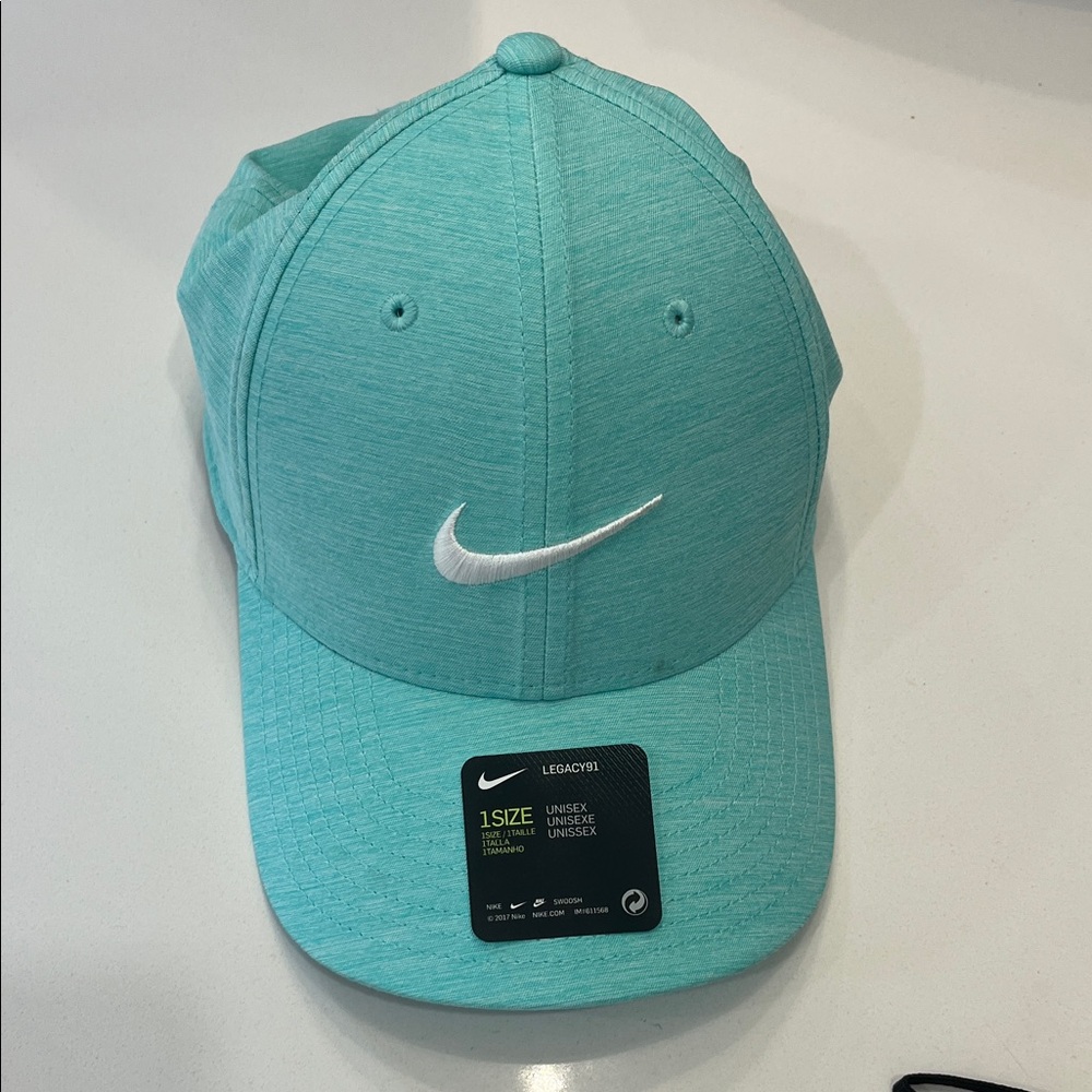 Nike Aqua Cap with White Swoosh
